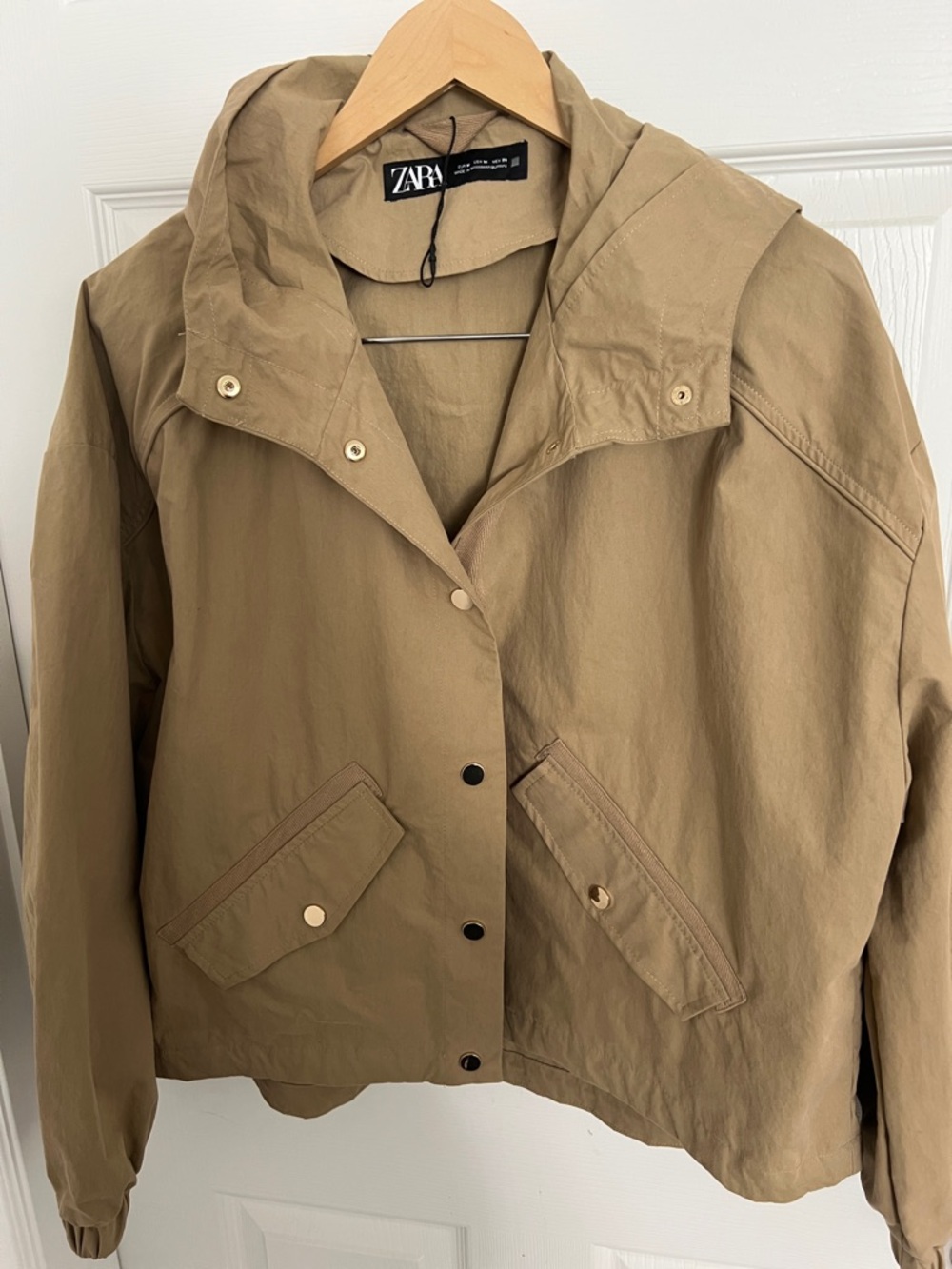 ZARA Hooded Utility Jacket in Khaki
